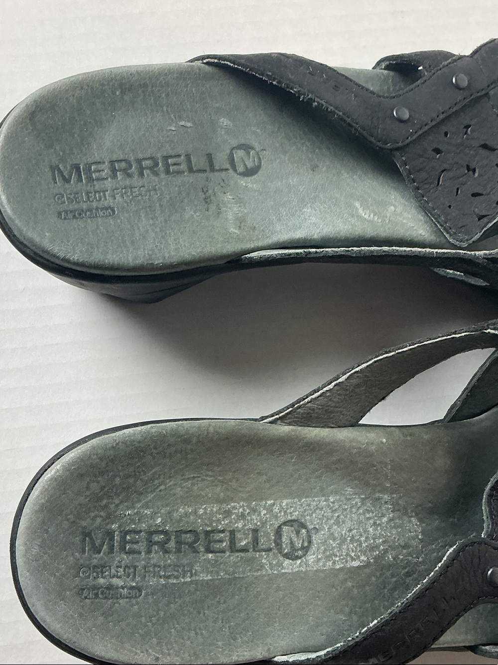 Merrell Black Toe-Post Leather Slide Sandals Sz 9 - Picture 5 of 7